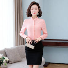 Long Sleeve Blouses Shirts Elegant Pink for Women Business Work Wear Spring Autumn Office Ladies Blouse Career Interview Clothes 2024 - buy cheap