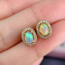 Simple Elegant 100% Natural And Real Opal Earring 925 sterling silver Fine jewelry 2024 - buy cheap
