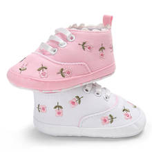 Bebê infantil algodão recém-nascido princesa primeiro walker bebê bordado flor nova menina flor do bebê macio da criança sapatos 2024 - compre barato