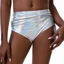 Sparkle Metallic Color Pu Cute Shorts Shiny Holographic Elastic Sexy Slim Hot Shorts Summer Women Booty Shorts High Street 2024 - buy cheap