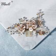 Miallo Fashion Leaf Flower Hair Comb Clips for Women Rhinestone Bridal Wedding Hair Accessories Jewelry Bride Headpiece Gifts 2024 - buy cheap