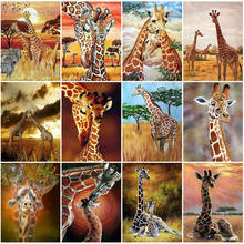 Evershine 5d pintura diamante animal broca cheia diamante bordado girafa ponto cruz kit imagem strass decoração da sua casa 2024 - compre barato