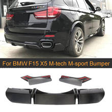 For X5 Carbon Fiber Rear Bumper Diffuser Lip Spoiler with Splitters for BMW F15 X5 M-tech M-sport Bumper Only 2014 - 2018 2024 - buy cheap