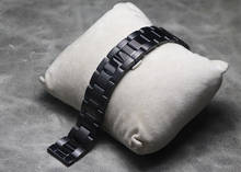 Correa de Metal de acero inoxidable, banda de reloj plateada Unisex, banda de reloj de 20mm, hebilla de mariposa, pulsera negra de alta calidad 2024 - compra barato