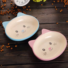 Cute Ceramic Cat Bowl Pet Feeder Cat Bowl Shallow Cat Food Bowl Non Slip Dish Puppy Dog Wide Cat Water Bowls 2024 - buy cheap