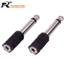 Conector e adaptador de áudio, jack 6.35 mono 6 cantos, 6.35mm, plug mono para 3.5 estéreo/mono jack 3 pçs/lote 2024 - compre barato