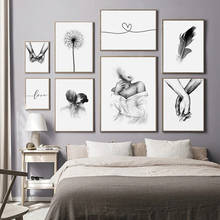 Pintura de arte da parede para sala de estar, preto e branco, com citações, poster, impressões, imagens para a parede, decoração moderna 2024 - compre barato