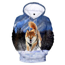 2020 fofo shiba inu moletom 3d com capuz estampa de manga comprida homens/mulheres roupas engraçadas da moda do cão akita da homem amigos 2024 - compre barato