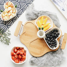 Creativity Ceramic Plate Set Fruit Platter Snacks Platters Candy Dried Fruit Grid Plates Wooden Pallet Household Decoration Tray 2024 - buy cheap