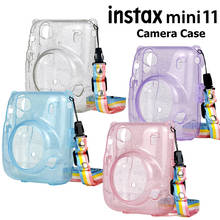 For Fujifilm Instax Mini 11 Instant Film Camera Bag Crystal Hard Case Glitter Cover Shell with Shoulder Strap Pink Purple Blue 2024 - buy cheap