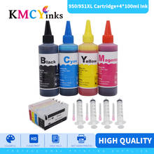 Kmcyinks impressora cartucho de tinta + 400ml garrafa tinta 950 951 xl para hp 950xl officejet pro 251dw 276dw 8100 8600 8610 8620 impressoras 2024 - compre barato
