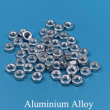 Porca hexagonal de liga de alumínio, m3, m4, m5, m6, m8, m10, m12, m14, m16, 6061, al, rosca métrica completa, hexagonal 2024 - compre barato