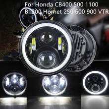 12v 7 polegadas led farol alto/lo drl feixe para honda cb 400 500 1100 b1300 hornet 250 600 900 vtr 2024 - compre barato