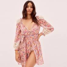 2022 Summer Floral Printed Button Down Dress Women's Square Collar Lace Up Belt Dresses Chic Mujer Tunic Dress Vestidos Happie 2024 - buy cheap