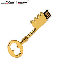 Jaster pendrive criativo dourado, usb 2.0, 4gb, 8gb, 16gb, 32gb, 64gb 2024 - compre barato