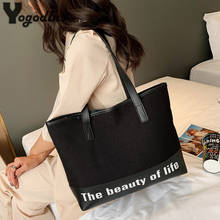 PU With Canvas Handbags Big Women Bag High Quality Casual Female Bags Trunk Tote Brand Shoulder Bag Ladies Large Bolsos 2024 - buy cheap