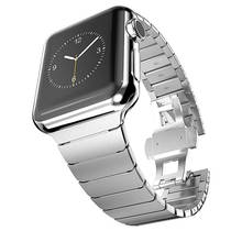 Ремешок для Apple watch 5 band 44 мм/42 мм 40 мм 38 мм, роскошный браслет из нержавеющей стали для iwatch series 5 4 3 2, аксессуары 2024 - купить недорого