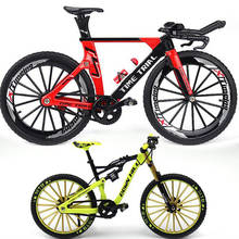 Bicicleta diecast de metal escala 1:10, mountain bike, modelo de brinquedos curvado, ciclismo de corrida, réplica de coleção para presente de criança 2024 - compre barato