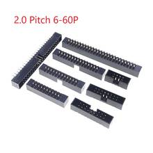 10 Pcs 2.0 mm Box Header Pin IDC Connector Male 6 8 10 12 14 16 20 24 26 30 34 40 44 50 60 Pin 0.079" Pitch Through Holes PCB 2024 - buy cheap