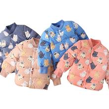 2020 Kid Spring Autumn Casual Coat Baby Cartoon Outerwear Boy Down Cotton Outer Girl Cat Pattern Clothes Infant V-Neck Jacket 2024 - buy cheap