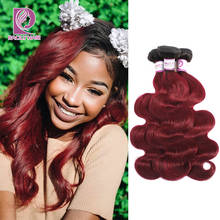 Racily Hair Ombre Brazilian Body Wave Bundles 99J Human Hair Weave Bundles T1B/Burgundy Weave Red Remy Extensions 1/3/4 Bundles 2024 - buy cheap