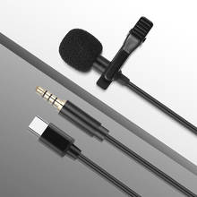USB Type C 3.5mm Mini Portable Microphone Condenser Clip-on Lapel Lavalier Mic Wired Mikrofo/Microfon For Phone For Laptop 2024 - buy cheap