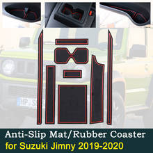 Anti-slip Pat Mat Water Coaster Car Groove Rubber Cushion Stickers Accessories for Suzuki Jimny JB64 JB74 Jimny Sierra 2019 2020 2024 - buy cheap