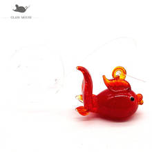 New Custom red handmade glass floating bubble Goldfish Figurine aquarium fish tank decor accessories pendant mini animal statue 2024 - buy cheap