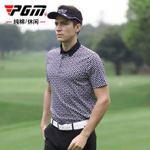PGM Summer New Men's Fashion Casual Cotton Short Sleeve lapel Collar Printed Golf Shirt breathable Quick Dry golf T-shirt tops 2024 - buy cheap