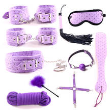 10 Pcs Couple Sex Sets For Women Erotic Sex Toys Handcuffs Whip Mouth Gag Ropes Sexy Lingerie Bdsm Bondage 2024 - buy cheap