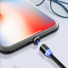 360 светодиодный магнитный зарядный кабель для IOS XR XS MAX X 8 7 6 6S Plus, мобильный телефон, магнитное зарядное устройство, Micro USB C кабель Type C USB кабель 2024 - купить недорого