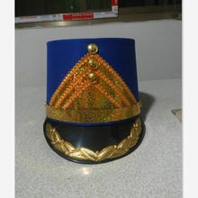 Sombreros militares azules para fiesta de música, gorras de equipos, suministros de rendimiento escolar, gorro de fiesta de música, sombreros de cosplay de halloween 2024 - compra barato