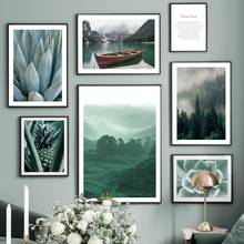 Forest Lake Pineapple Succulents Plant Wall Art Canvas Painting Nordic Posters And Prints Wall Pictures For Living Room Decor 2024 - buy cheap