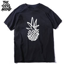 Мужская футболка COOLMIND, Повседневная футболка с коротким рукавом и принтом ананаса из 100% хлопка 2024 - купить недорого