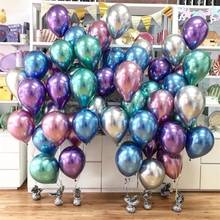 10 pçs metal pérola látex balões grosso cromo casamento ballon metálico inflável hélio globos festa de aniversário decoração baloon 2024 - compre barato