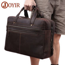 JOYIR Vintage Crazy Horse Leather Men's Briefcase Laptop Bag Business Bag Genuine Leather Briefcase 15.6"17"Laptop Messenger Bag 2024 - buy cheap