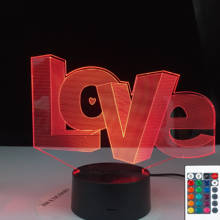 LOVE Modelling 3D Night Lights Creative 7 Colors Changing Luminaria Table Lamp Home Decor Valentines Lovers Gift 2024 - buy cheap