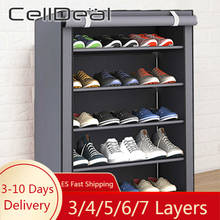 CellDeal 3/4/5/6/7 Layers Dustproof Shoe Rack Non Woven Shoe Shelf Home Storage Bedroom Dormitory Hallway Cabinet Organizer 2024 - buy cheap