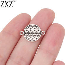ZXZ 20pcs Tibetan Silver Tone Flower of Life Connector Charms for Bracelet Jewelry Making Findings 2024 - compre barato