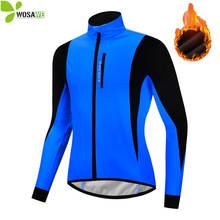 Wosawe inverno velo térmico ciclismo jaquetas homens aquecer mtb bicicleta roupas repelente de água esportes casaco blusão 2024 - compre barato