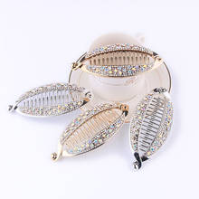 Horquillas en forma de pez con diamantes de imitación de cristal para mujer, joyería para el cabello, pasadores de plátano, accesorios para el cabello 2024 - compra barato