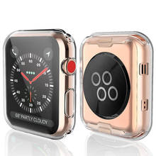 Funda suave para Apple watch, correa para apple Watch 5 4 3, cubierta de 44mm/40mm/42mm 38mm, banda envolvente ultrafina, marco transparente 2024 - compra barato