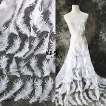 Vestido de novia de 150x100cm, accesorio de pluma, pañuelo, tocado, velo, pestaña, tela de encaje, envío gratis 2024 - compra barato