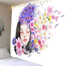 Beautiful Women, Flowers, Background Wall Decoration Bedroom Living Room Tapestry 2024 - buy cheap