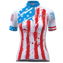 HIRBGOD-camisetas de ciclismo para mujer, camisetas transpirables de secado rápido para deportes al aire libre, color rojo y azul, equipo de EE. UU., TYZ080-03 2024 - compra barato