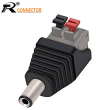 R conector 1pc dc alimentação macho fêmea 5.5x 2.5mm conector adaptador plug cabo pressionado conectado para tiras led 12v 2024 - compre barato