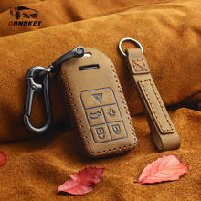 Dandkey High Quality Genuine Leather 5 Buttons Smart Key Shell Keyless Entry Car Key Case Cover For Volvo S60 S80 V60 XC60 XC70 2024 - buy cheap