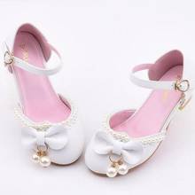 Girls Fashion Kids Dress Shoes Pearls Princess Shoes Toe Cap Shinny Party Dance High Heel 26-37 For Girls School B610 2024 - buy cheap