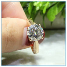 На заказ 14K розовое золото кольцо 4 когти VVS1Excellent Cut Moissanite кольцо тест положительное обручальное юбилейное кольцо 2024 - купить недорого