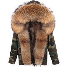 2021 novos homens curto parka real casaco de pele de raposa natural gola de pele de guaxinim capuz grosso quente streetwear parkas jaqueta de inverno homem 2024 - compre barato